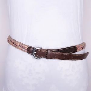Multicolor Yarn Straw Braided Belt